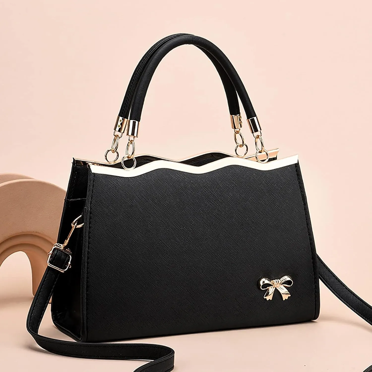 Handbags for Womens Top Handle Shoulder Purse Satchel PU Leather Fashion Bags Roomy Zipper Tote Bag
