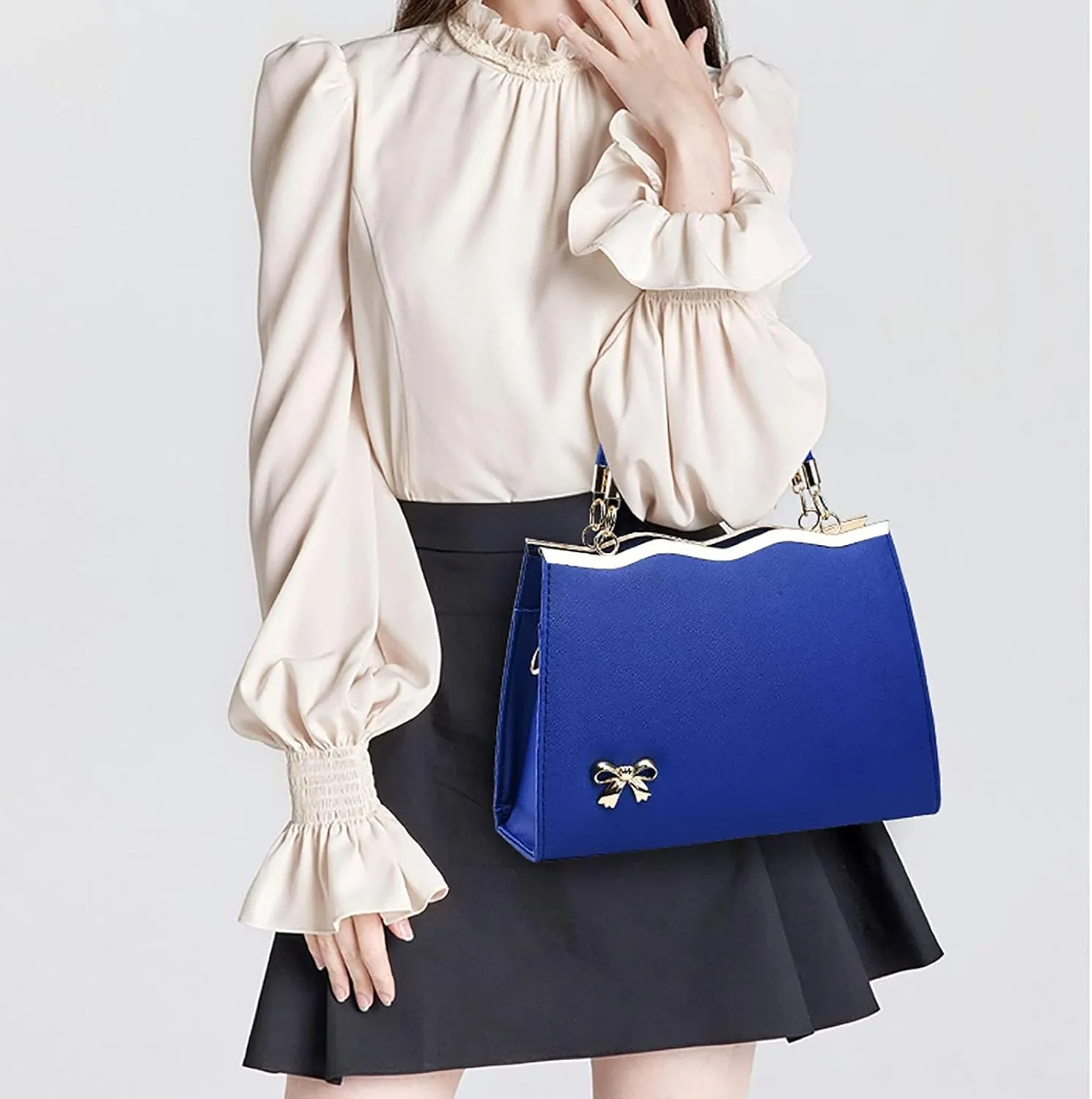 Handbags for Womens Top Handle Shoulder Purse Satchel PU Leather Fashion Bags Roomy Zipper Tote Bag