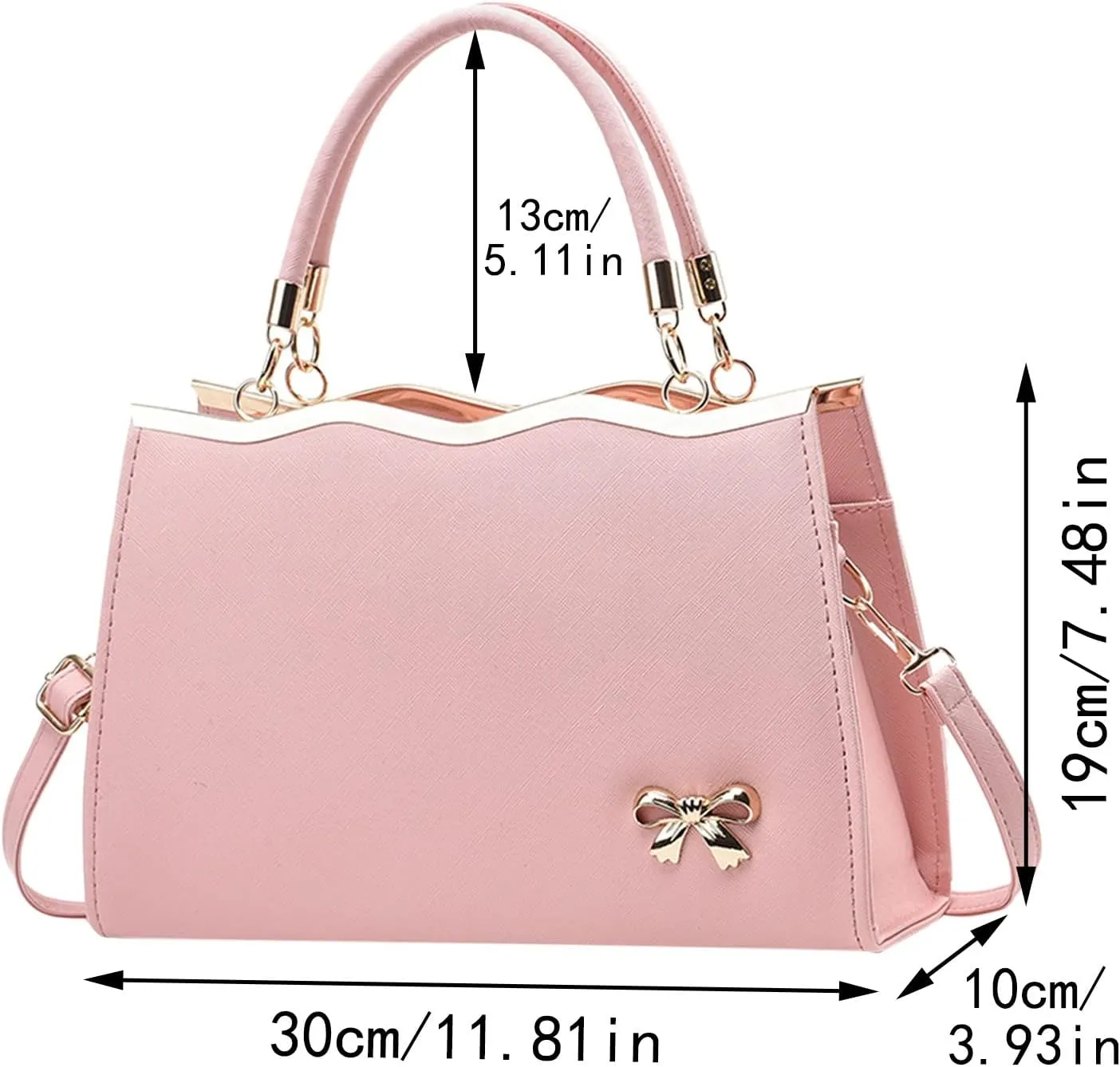 Handbags for Womens Top Handle Shoulder Purse Satchel PU Leather Fashion Bags Roomy Zipper Tote Bag