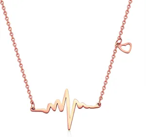 Hanreshe Heartbeat Necklace Stainless Steel Electrocardiogram Pendants Heart Necklace for Nurse Doctor Graduate Student Women Gift