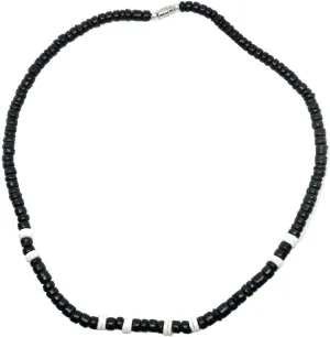 Hawaiian Jewelry 18" Tropical Jewelry Black Coconut Bead and Puka Shell Necklace
