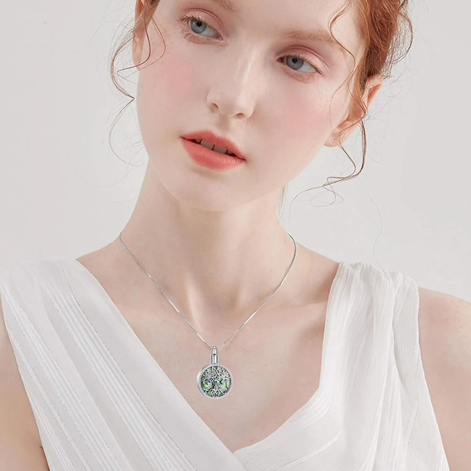 Hearbeingt Teardrop Urn Necklaces for Ashes Tree of Life Memorial Ashes Lockets, Cremation Jewelry Keepsake Pendant for Ashes for Women for Men