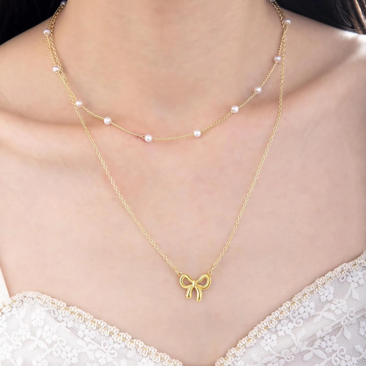 Heart Chain Necklaces Gold Heart Necklaces Layered Stainless Steel Jewelry Choker Pendant Necklace Heart Necklace for Women