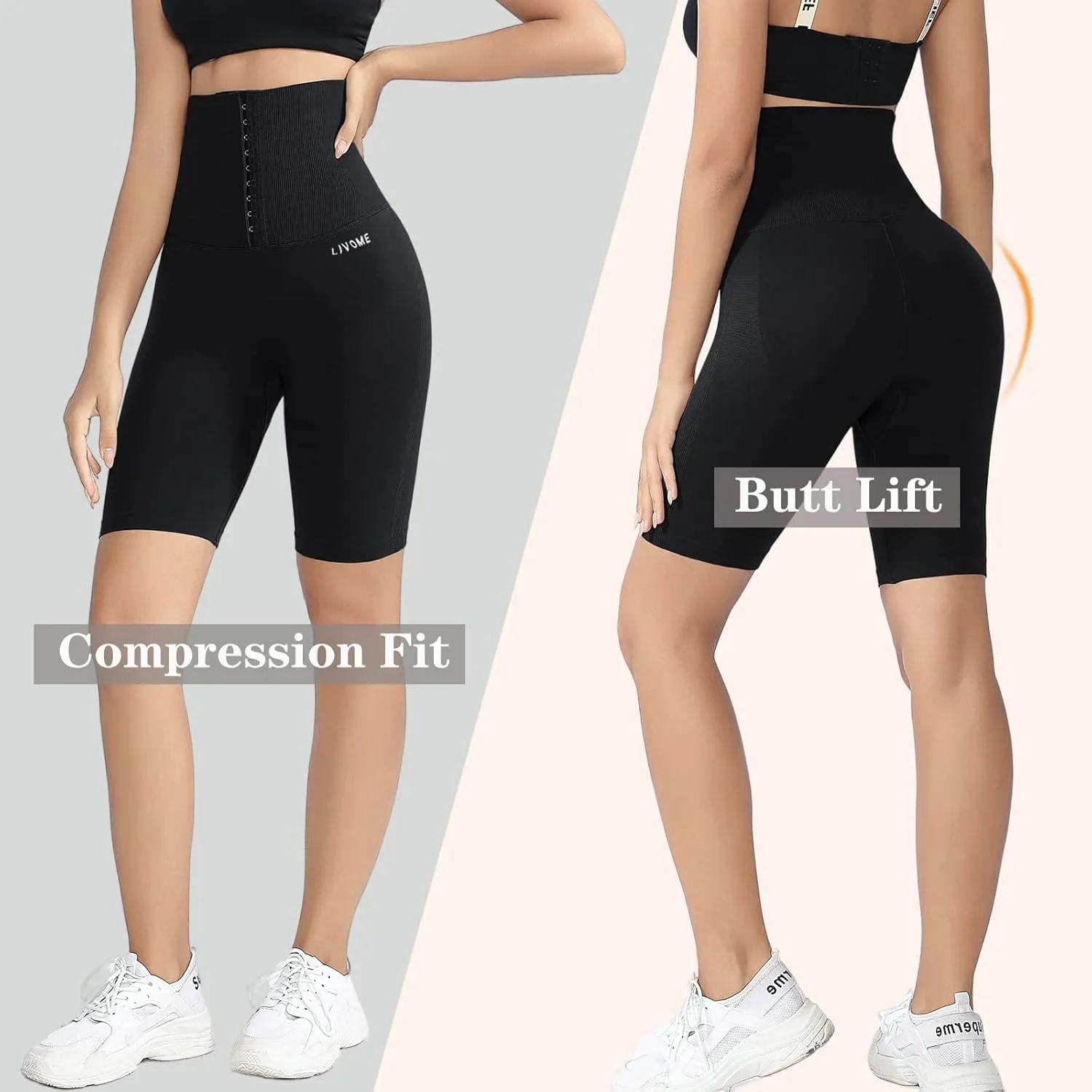 High Waist Corset Leggings for Women Waist Trainer Tummy Control Yoga Pants with Adjustable Waist Belt