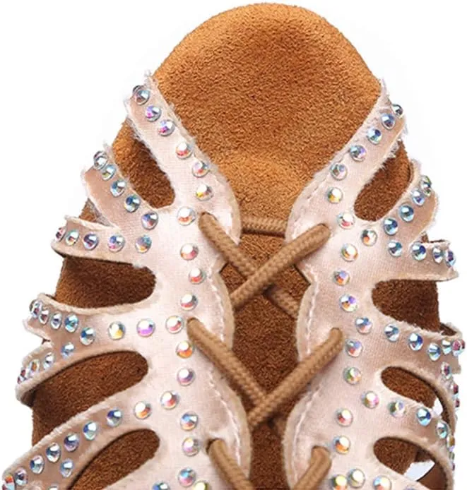 HIPPOSEUS Women's Latin Dance Shoes Ballroom Classical Party Practice Performance Sandals,ModelYC-L415