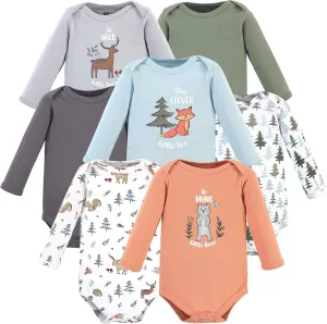 Hudson Baby Unisex Baby Cotton Long-sleeve Bodysuits, Woodland Friends, 18-24 Months