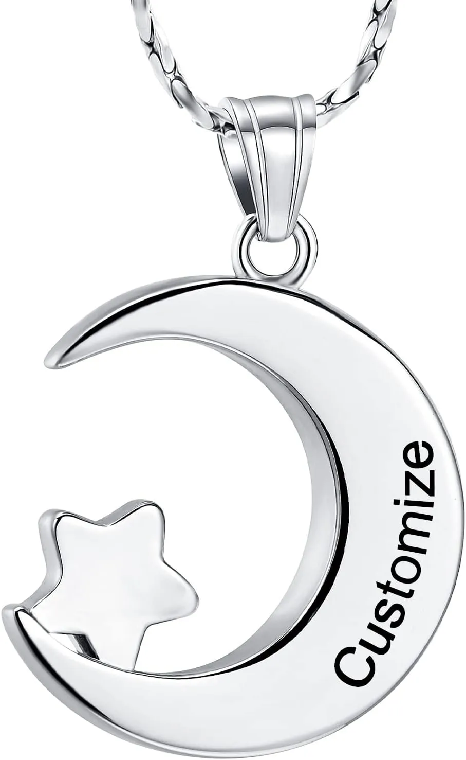 Imrsanl Cremation Jewelry Urn Necklace for Ashes for Men Women Star Moon Ash Pendant Keepsake Memorial Lockets Jewelry for Loved Ones
