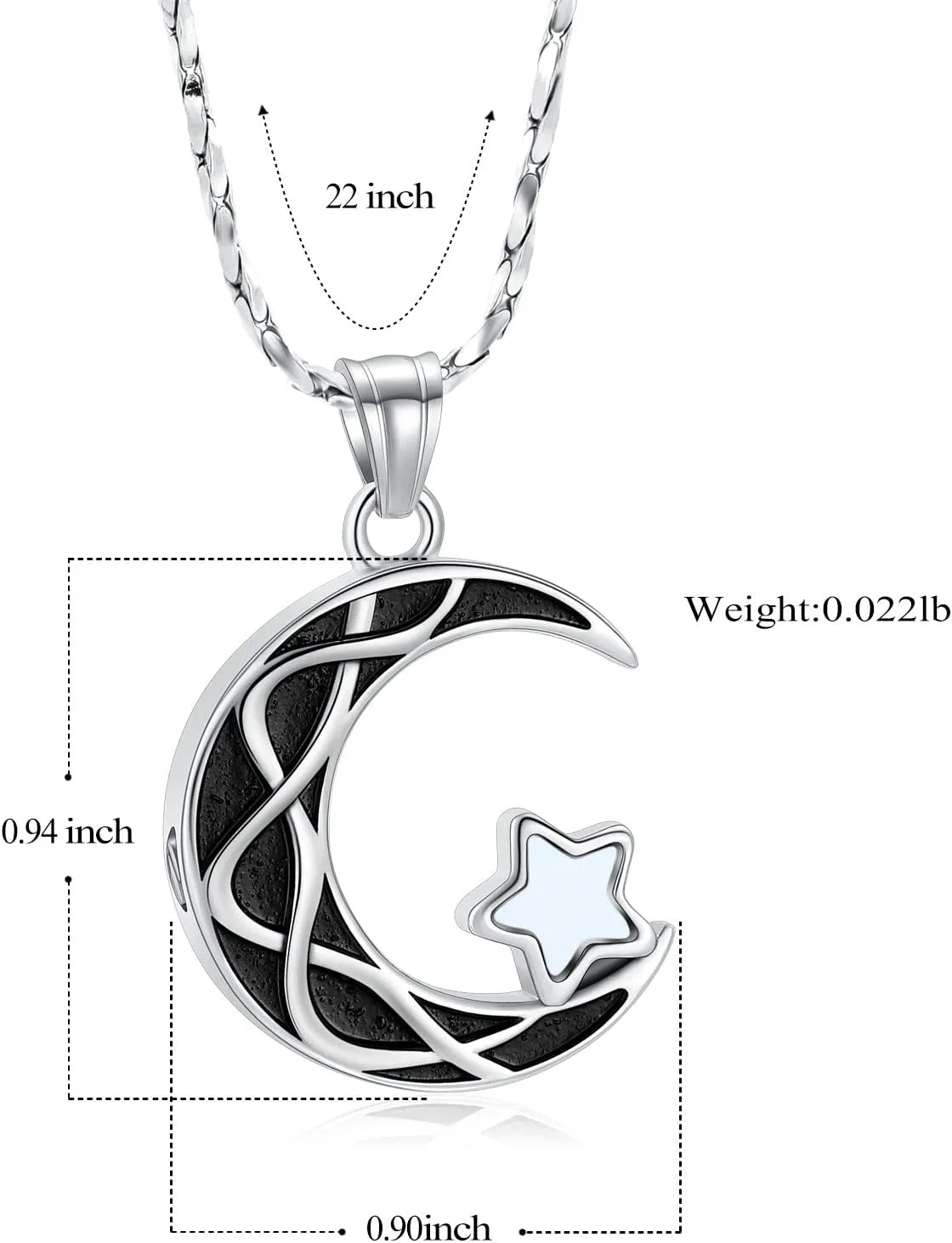 Imrsanl Cremation Jewelry Urn Necklace for Ashes for Men Women Star Moon Ash Pendant Keepsake Memorial Lockets Jewelry for Loved Ones