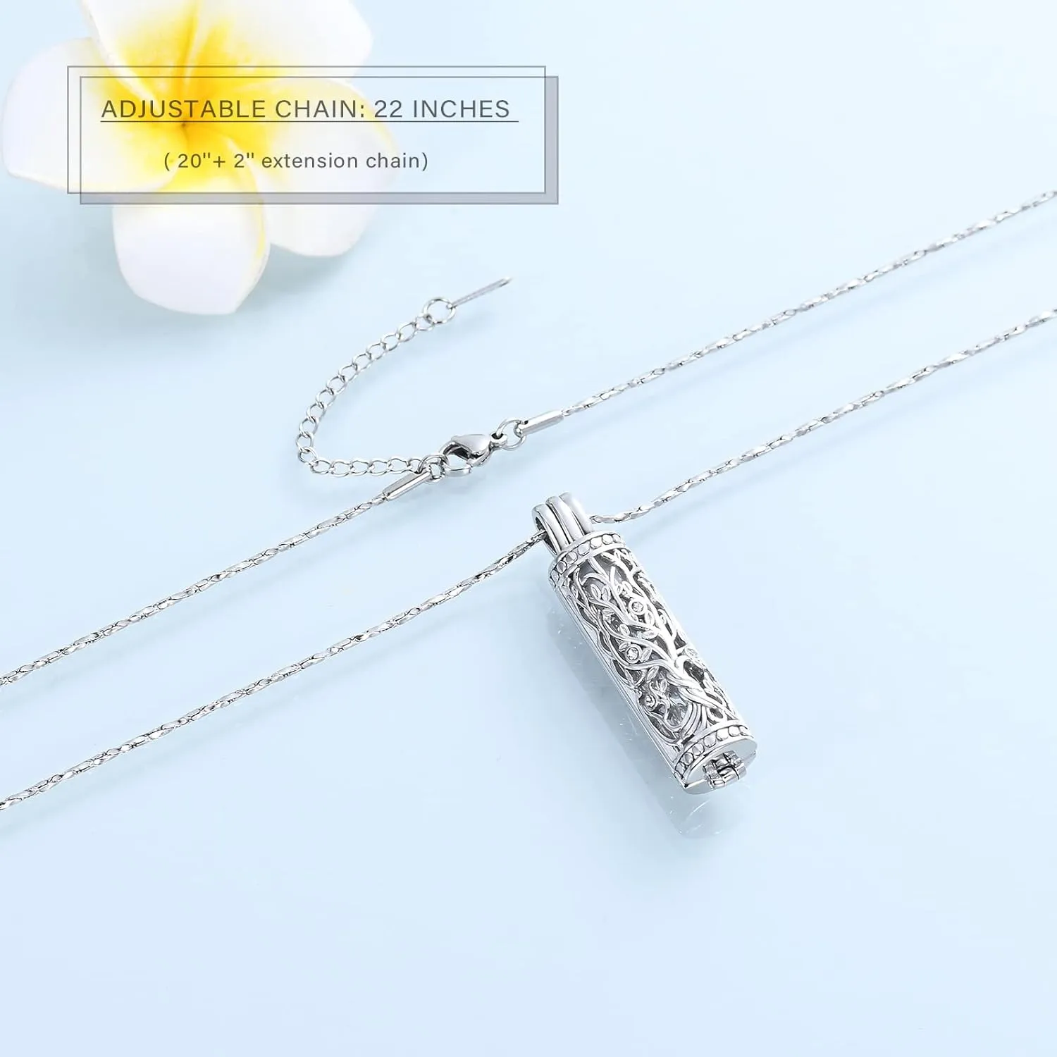 Imrsanl Cremation Jewelry Urn Necklace for Ashes Pendant with Hollow Glass Vial Cylinder Cremation Keepsake Memorial Lockets Ashes Holder for Women Men Pet