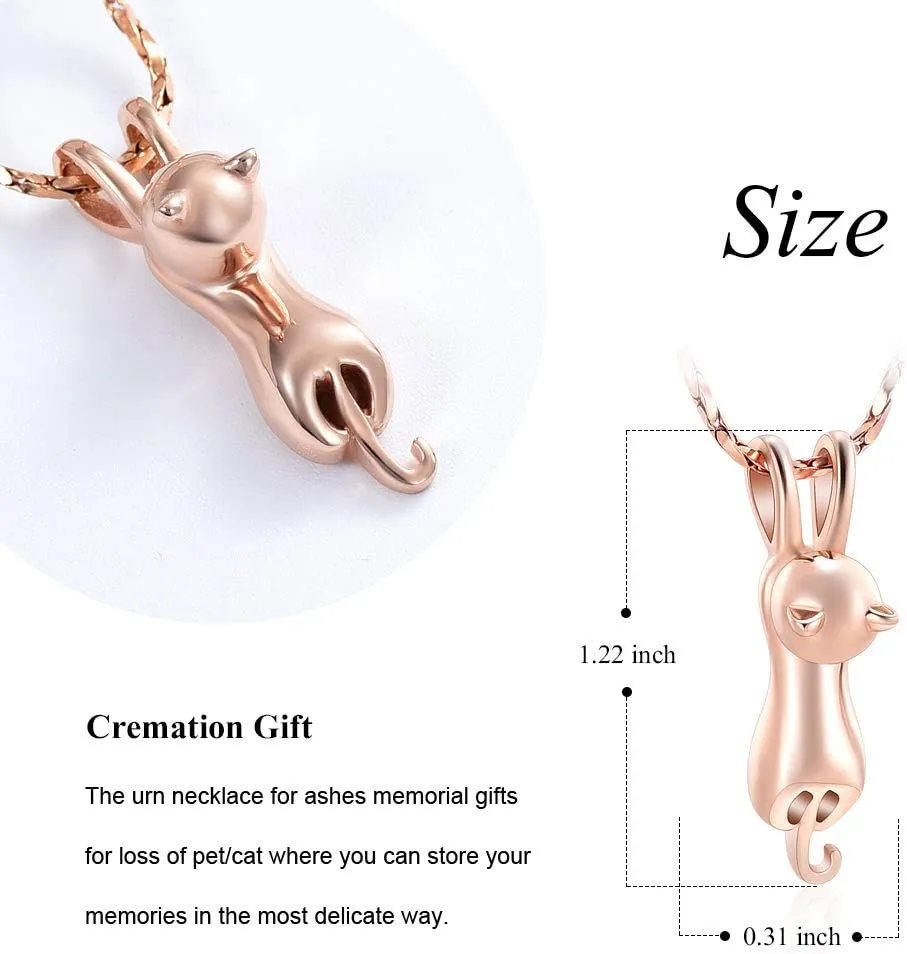 Imrsanl Pet Cremation Jewelry for Ashes Memorial Ash Jewelry Keepsake Cat Urn Pendants for Animal Ashes Necklace