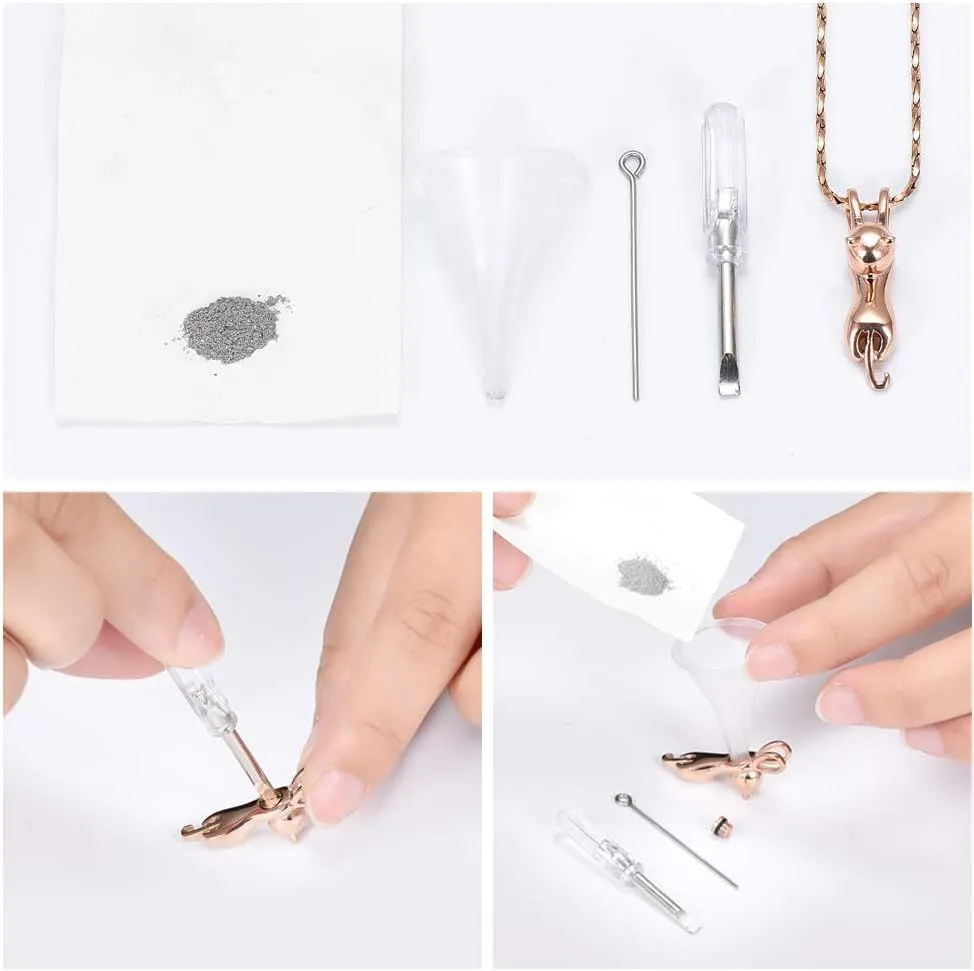 Imrsanl Pet Cremation Jewelry for Ashes Memorial Ash Jewelry Keepsake Cat Urn Pendants for Animal Ashes Necklace