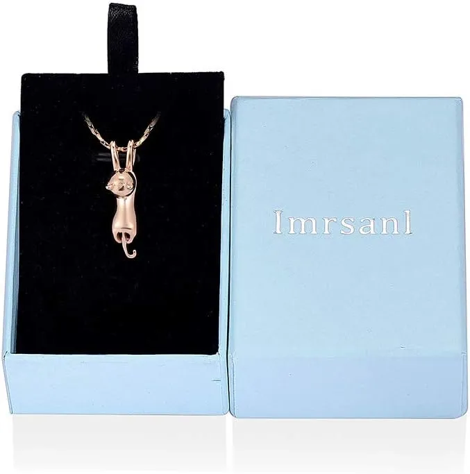 Imrsanl Pet Cremation Jewelry for Ashes Memorial Ash Jewelry Keepsake Cat Urn Pendants for Animal Ashes Necklace