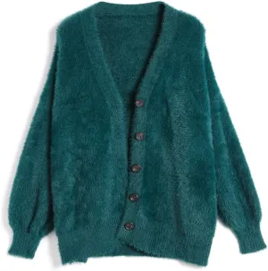 JASCLS Women's Trendy Casual Loose Oversized Color Block Long Sleeve Open Front Sweater Cardigans for Women