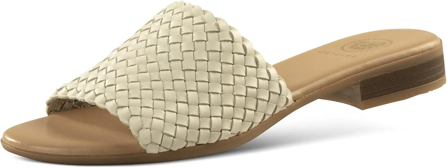 JATAREA Womens Slip-On Flat Sandals with Round Open Toe | Dressy Summer Slides for Women