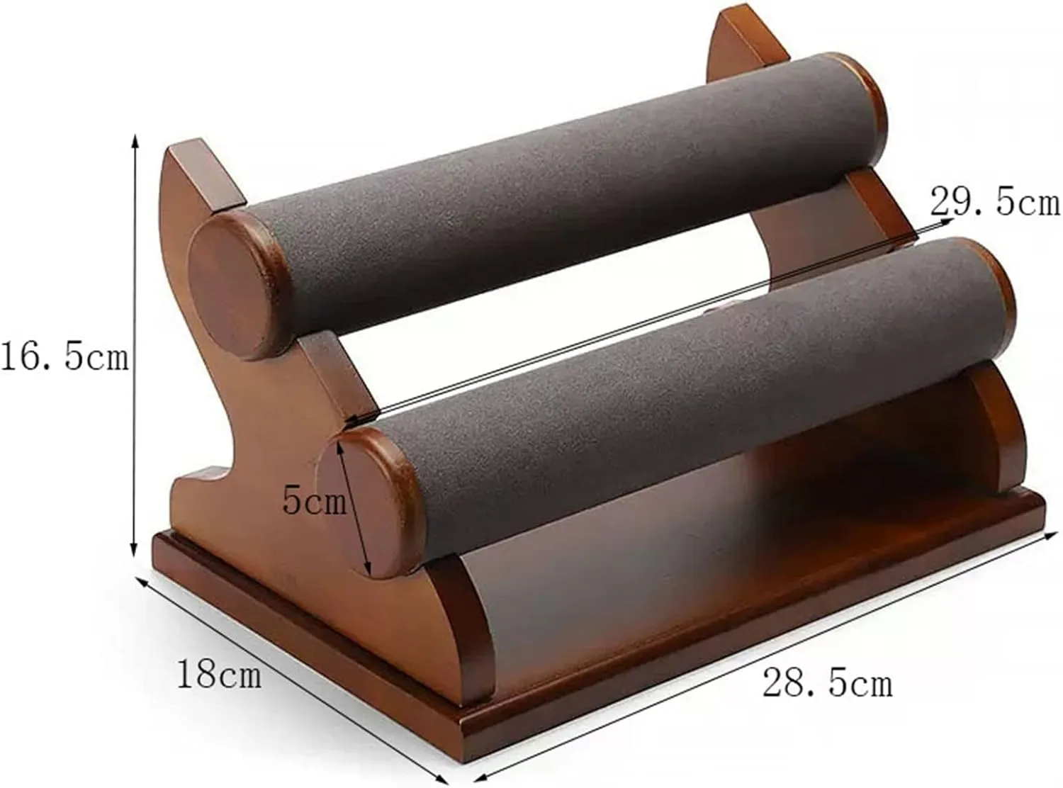 Jewelry Display Rack Bracelet Holder with 2 Tier Racks Velvet Jewelry Display Stands Wooden Watch Bangle T-Bar Jewelry Organizer for Wrist Watch Bangles and Bracelets Jewelry Display Stand(2)