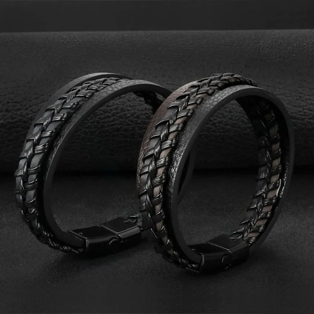 Jewelry Leather Rope Hand-Woven Bracelet Rope Ethnic Wind Men's Jewelry Bracelet