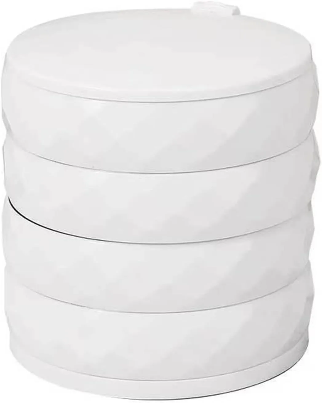 Jewelry Storage Box Rotating Jewelry Organizer Large Capacity MultiLayer Jewelry Storage For Women Girl Round Earring Holder Home Display, 10x10cm, White