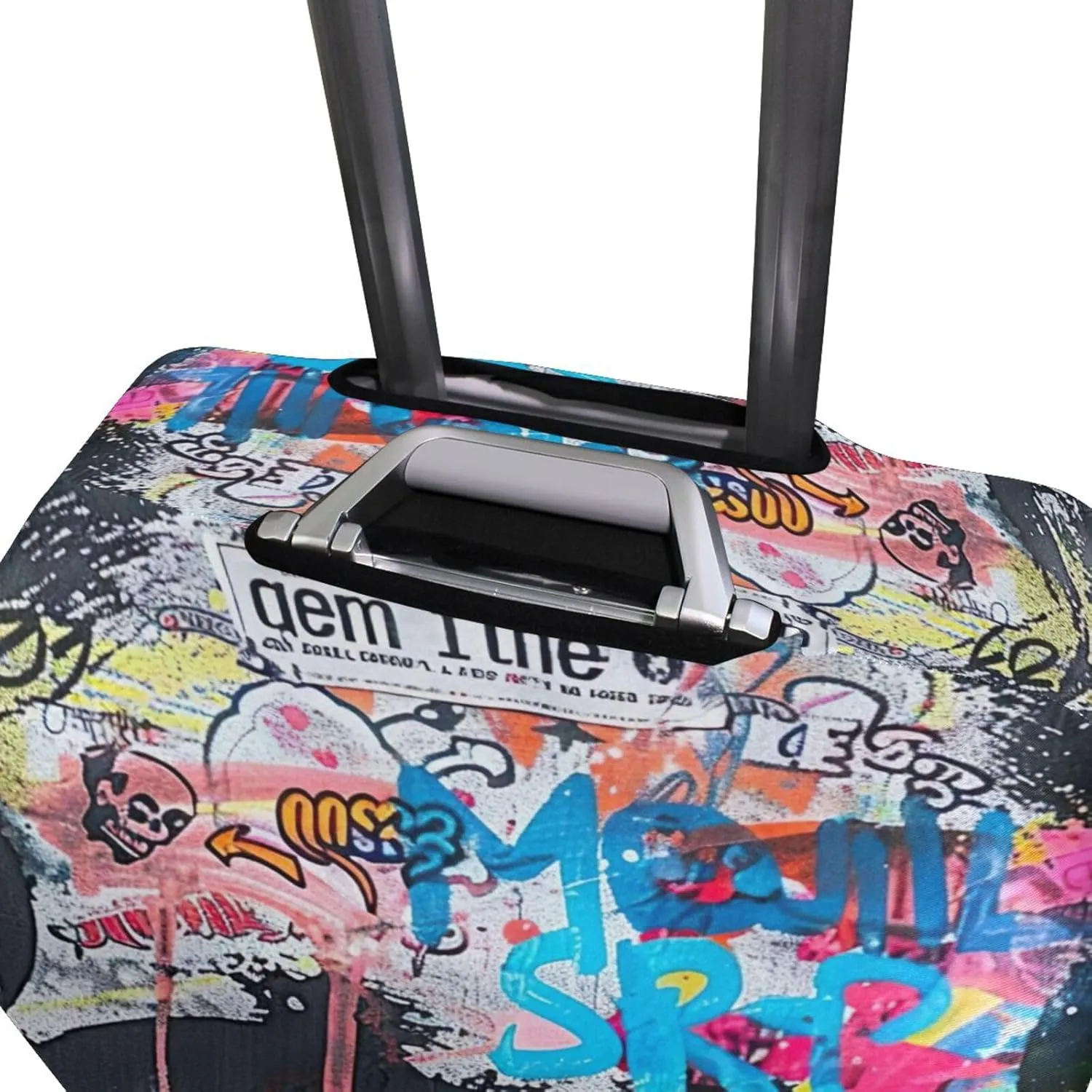 Joisal Colorful Urban Style Skull Suit Case Cover 28 Inch Luggage Covers Tsa Approved Elastic Luggage Accessories for Suitcases