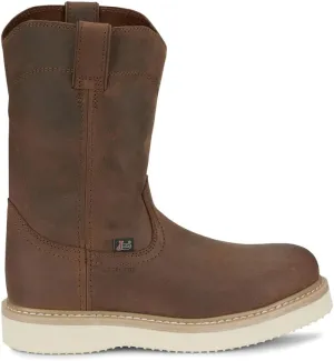 Justin Mens Ram 10 Inch Steel Toe Work Safety Shoes Casual - Brown - Size 6 D