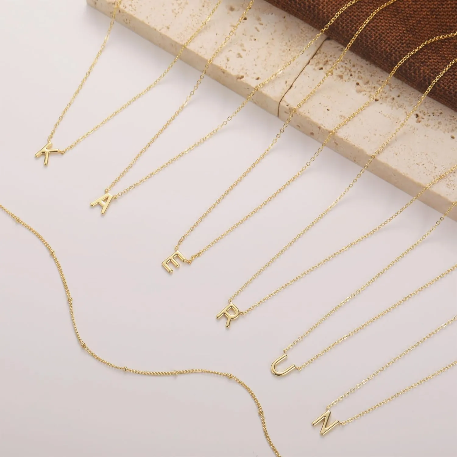 KAERUN Layered Initial Ncklaces for Women 14K Gold Plated Dainty Initial Necklaces Tiny Cute Name Necklaces Personalized Initial Letter A-Z Gold Jewelry Gifts