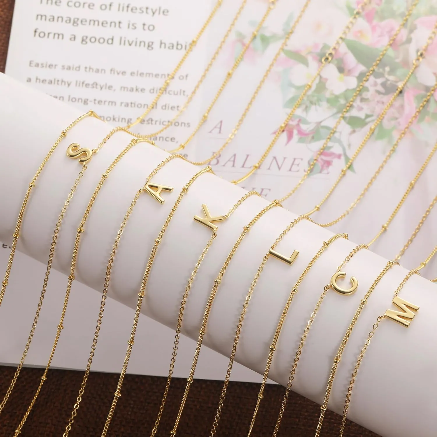 KAERUN Layered Initial Ncklaces for Women 14K Gold Plated Dainty Initial Necklaces Tiny Cute Name Necklaces Personalized Initial Letter A-Z Gold Jewelry Gifts