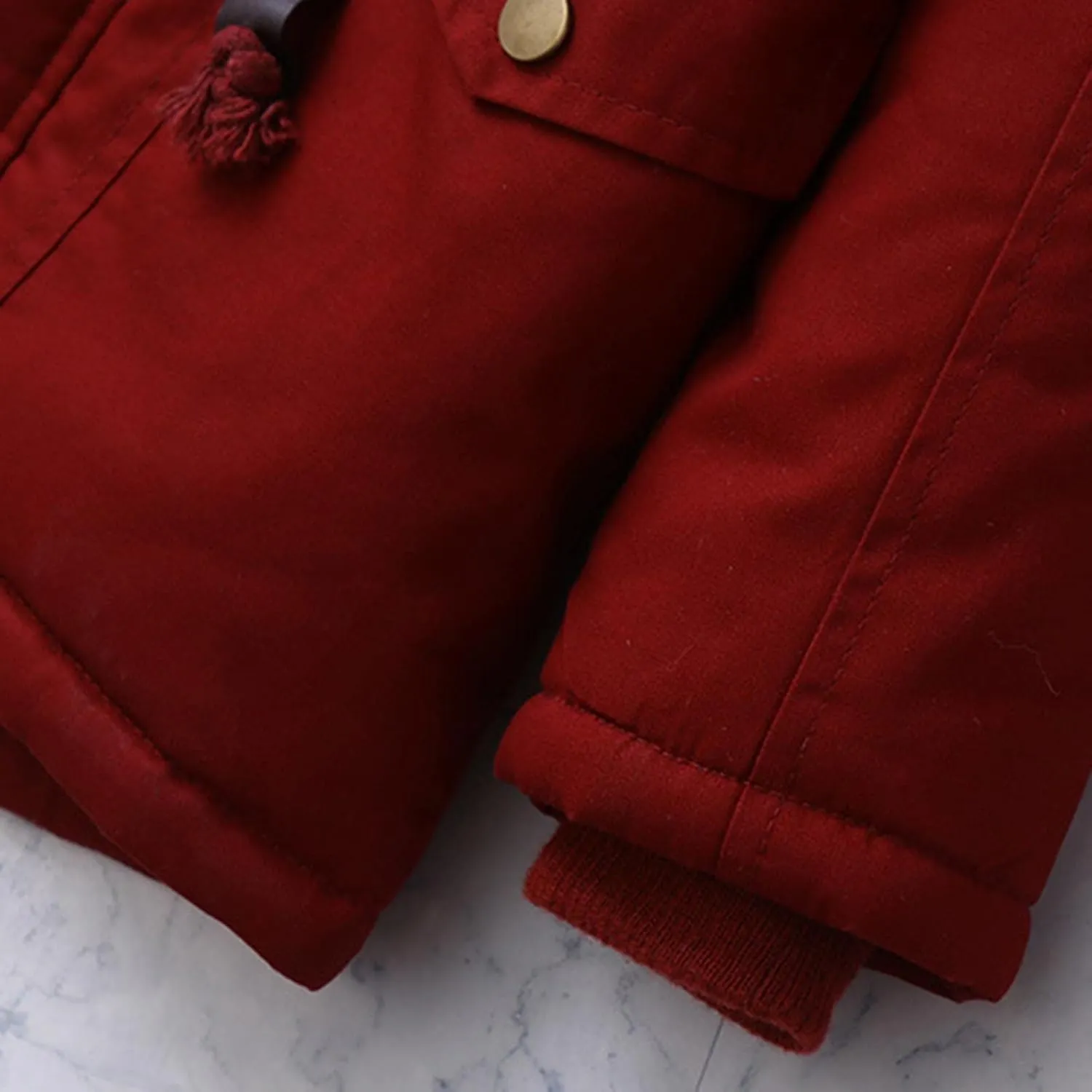 Kids Boys Girls Winter Coat Sherpa Fleece Lined Full Zipper Jacket Puffy Cotton Thickened Hooded Outdoor Down Coats