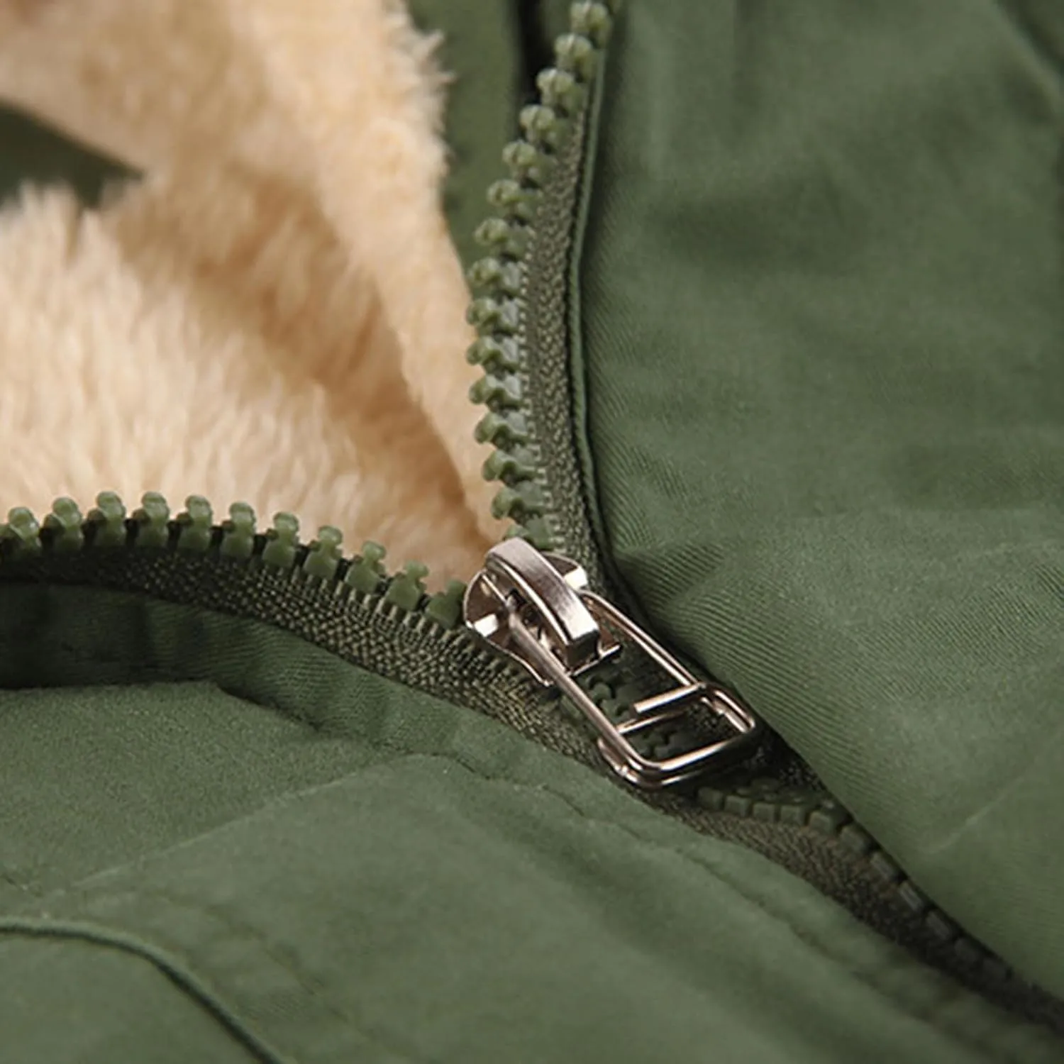 Kids Boys Girls Winter Coat Sherpa Fleece Lined Full Zipper Jacket Puffy Cotton Thickened Hooded Outdoor Down Coats