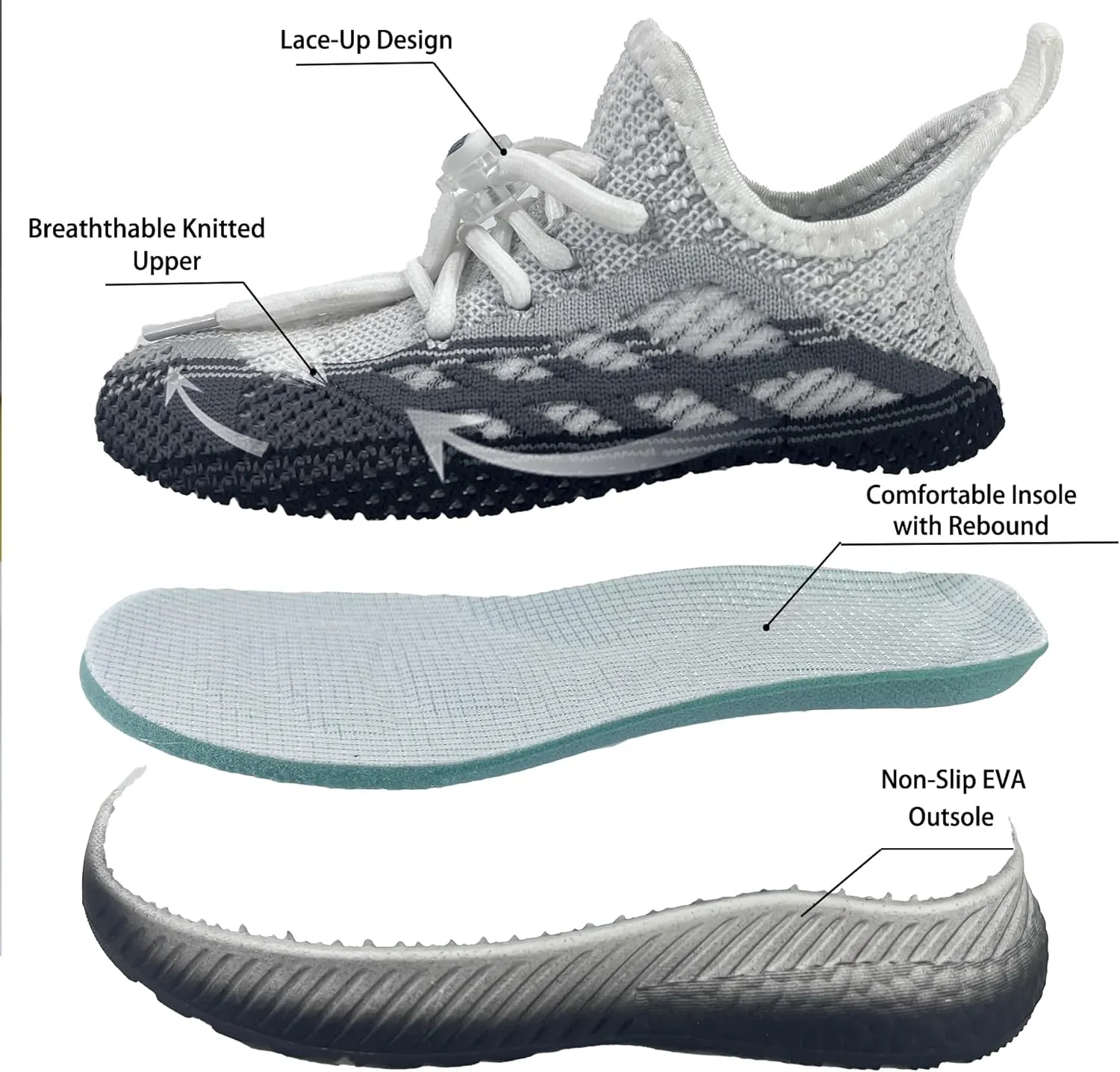 Kids Outdoor Sneakers Boys Non Slip Running Shoes Girls Walking Shoe Athletic Sports Tennis Shoes for Boys(Toddler/Little Kid/Big Kid)