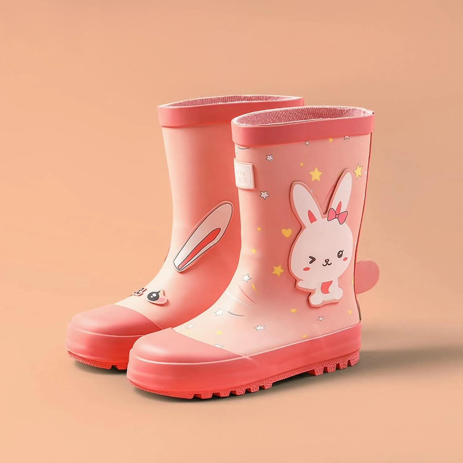 Kids Short Rain Boot for Boys Girls Children Cute Cartoon Non-Slip Lightweight Insulated Mud Boots Water Shoes
