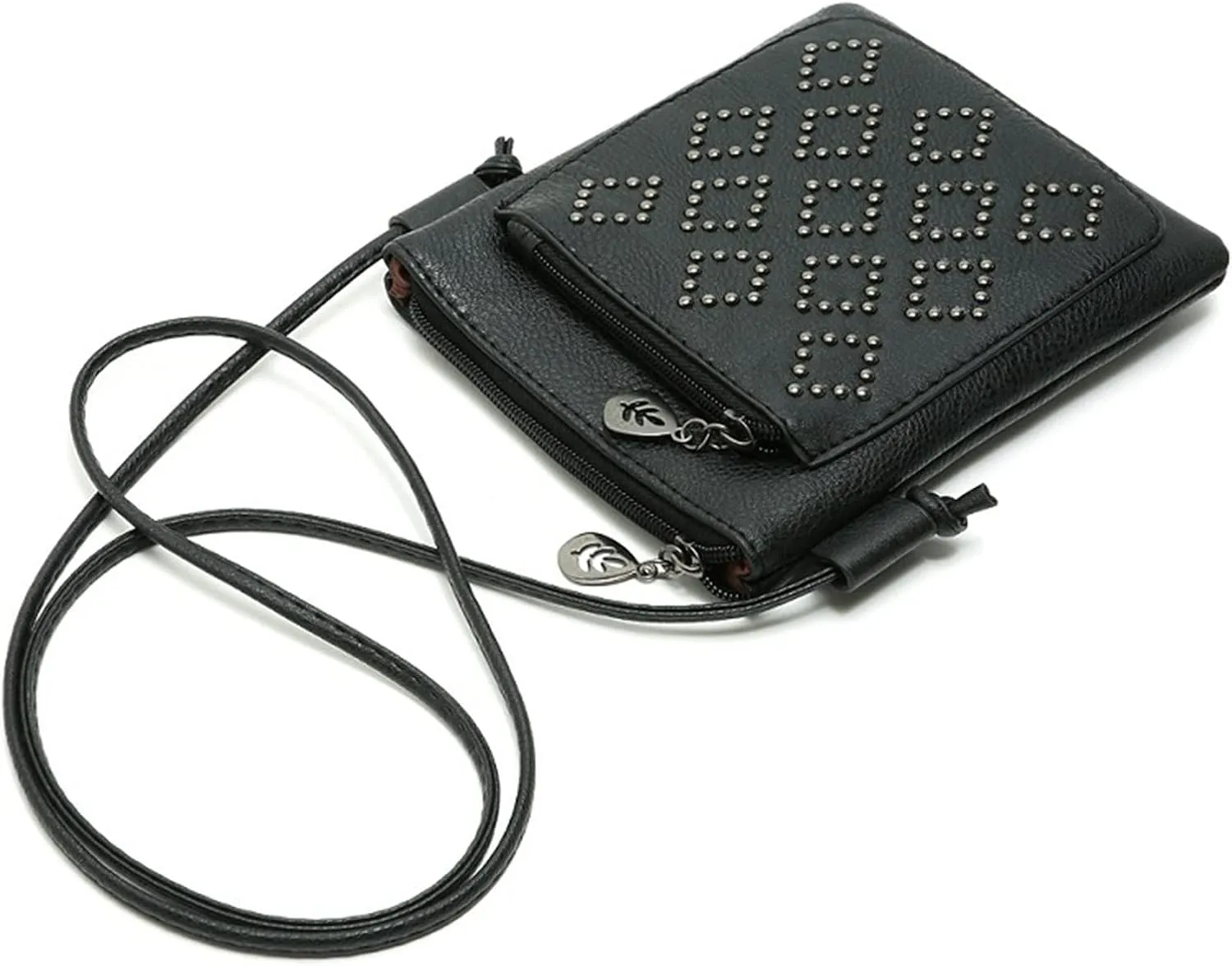 Ladies Simple Casual Leather Solid Color Mobile Bags Zipper Fashion Messenger Bags Mens Carry Bag (Black, One Size)