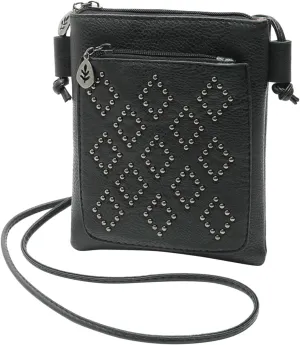 Ladies Simple Casual Leather Solid Color Mobile Bags Zipper Fashion Messenger Bags Mens Carry Bag (Black, One Size)