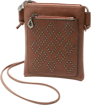 Ladies Simple Casual Leather Solid Color Mobile Bags Zipper Fashion Messenger Bags Mens Carry Bag (Coffee, One Size)