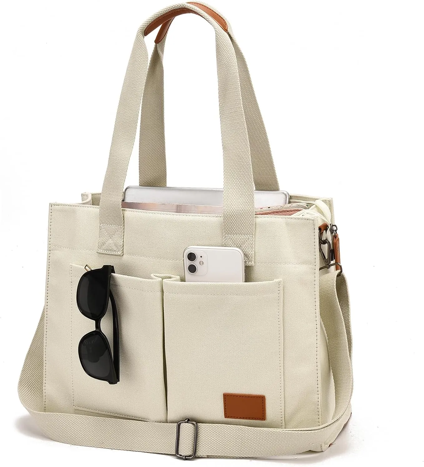 Laptop Tote Bag for Women - 15.6 Laptop Compartment & Pockets, Stands Upright, Convertible Handbag/Shoulder/Crossbody Bag
