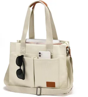Laptop Tote Bag for Women - 15.6 Laptop Compartment & Pockets, Stands Upright, Convertible Handbag/Shoulder/Crossbody Bag