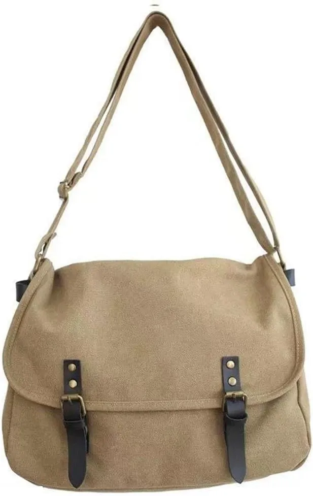 Large Capacity Messenger Bag Canvas Shoulder Bag Vintage Cross Body Shoulder Satchel