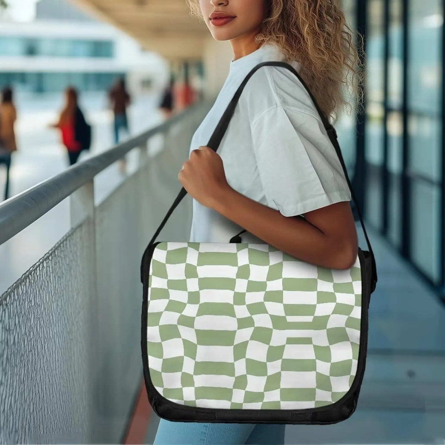 Large Crossbody Bag, Messenger bag with Adjustable Shoulder Strap Flapover Shoulder Bag Multi-Pocket