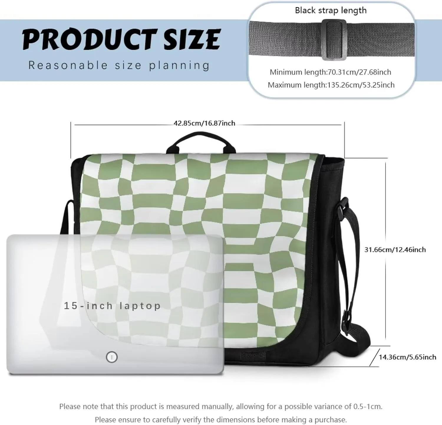 Large Crossbody Bag, Messenger bag with Adjustable Shoulder Strap Flapover Shoulder Bag Multi-Pocket