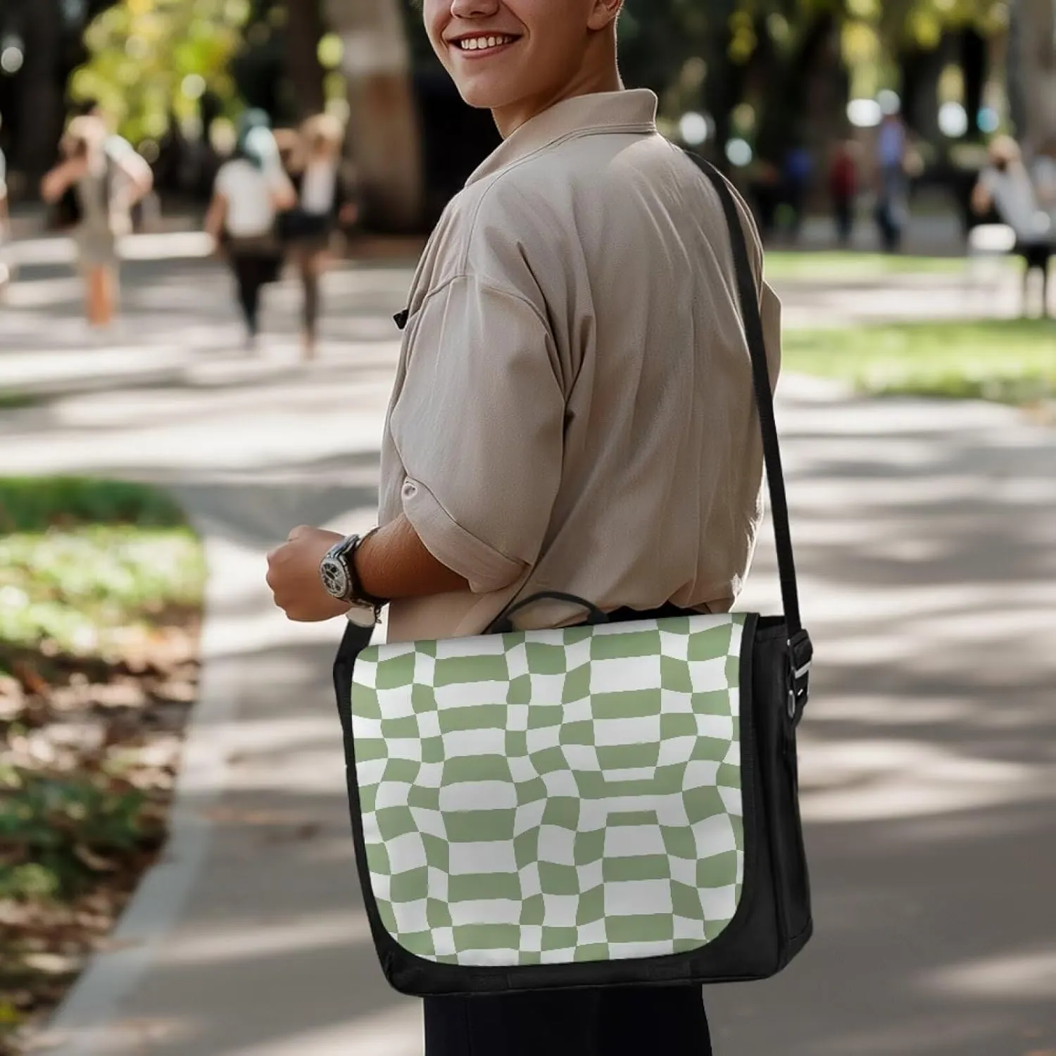 Large Crossbody Bag, Messenger bag with Adjustable Shoulder Strap Flapover Shoulder Bag Multi-Pocket