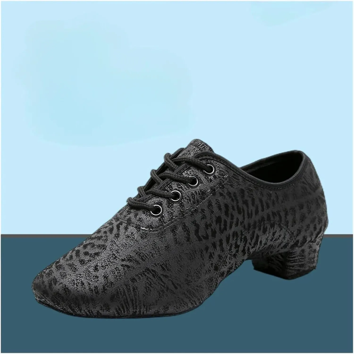Latin Dance Shoes Men Men's Microfiber Latin Dance Shoes Bottom Dancing Shoes Black 3CM Tango Samba Men's Teachers' Shoes