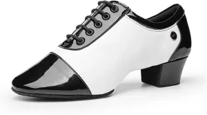 Latin Dance Shoes Men Modern Men's Ballroom Tango Latin Dance Shoe Man Split Indoor Soft Sole Black White Dance Shoes