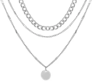 Layered Necklaces for Women, Gold Silver Plated Stackable Choker Necklaces Bar Disc Circle Pendant Adjustable Chain Necklace Jewelry