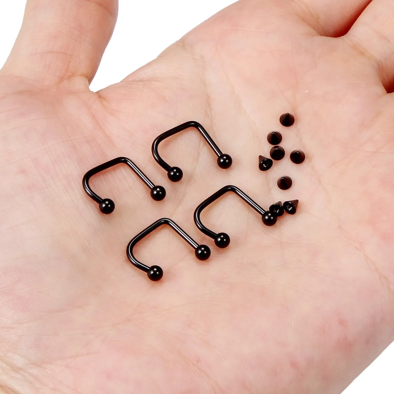 Lcolyoli 16G Labret Jewelry Surgical Steel Lip Rings Hoops C-Shaped Snake Bite Piercing Jewelry Medusa Piercing Jewelry for Women Men