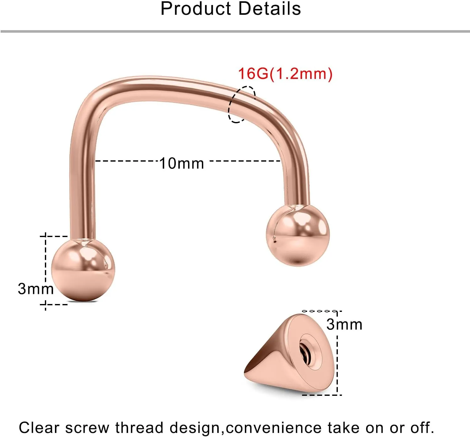 Lcolyoli 16G Labret Jewelry Surgical Steel Lip Rings Hoops C-Shaped Snake Bite Piercing Jewelry Medusa Piercing Jewelry for Women Men