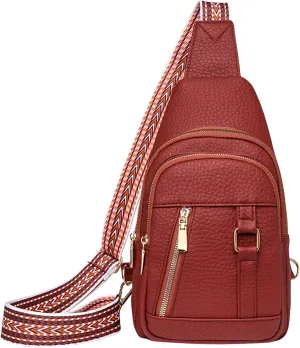 Leather Crossbody Bags for Women 2024 New Upgrade Leather Fanny Pack for Women,trendy Chest Bag Backpack with Adjustable Strap,cross Body Bag for Sports Hiking Outdoor Travel