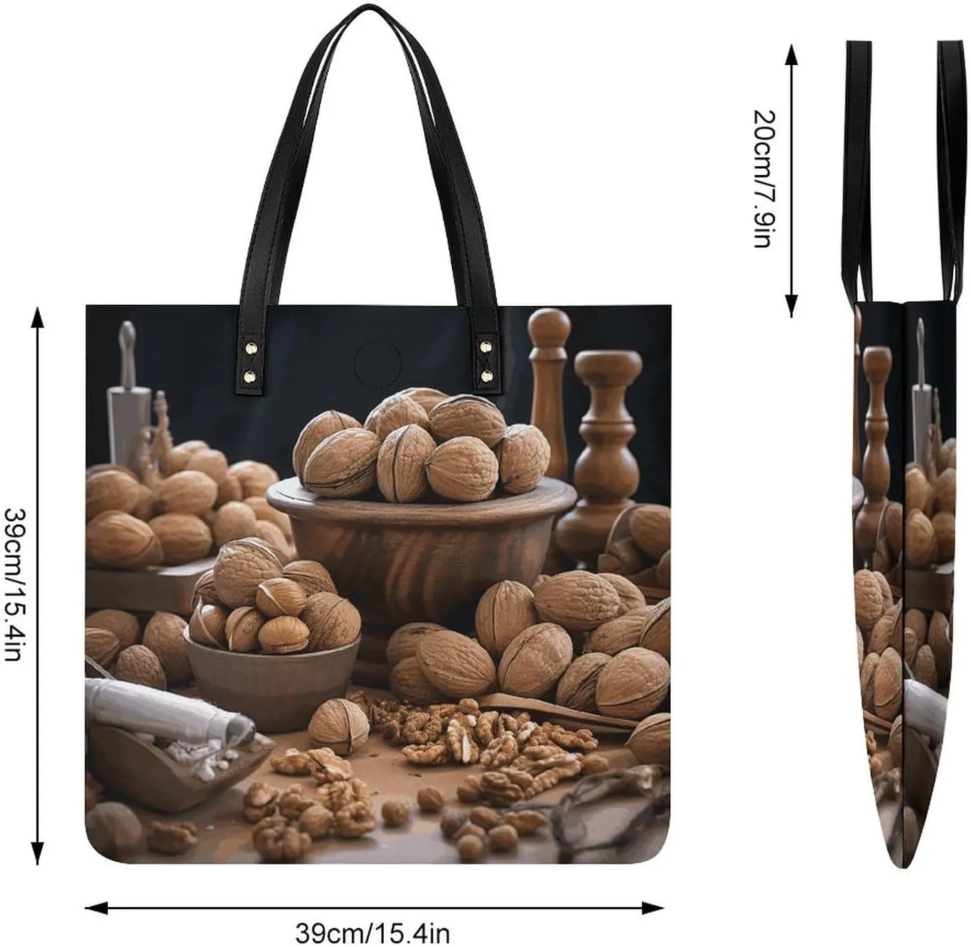 Leather Handbag for Women Tote Bag with Magnetic Buckle Skull in Darkness Crossbody Bag Shoulder Bags