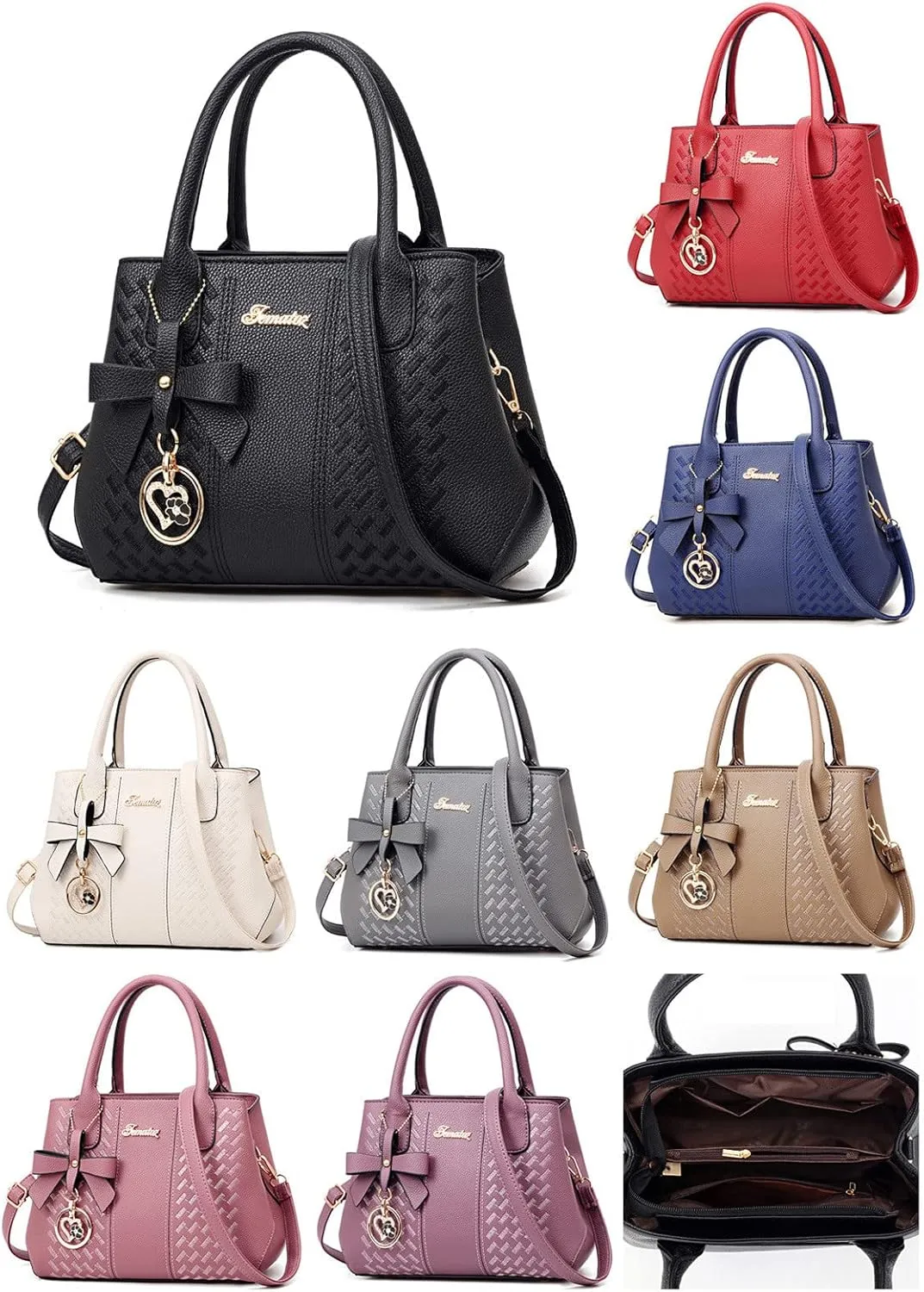 Leather Handbags for Women Faux Leather Top Handle Totes Elegant Crossbody Shoulder Bag Trendy Classic Satchel Bags