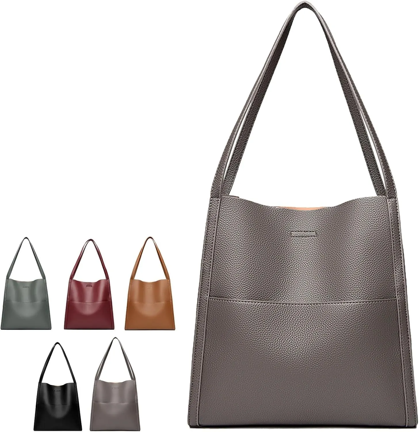 Leather Handbags for Women Large Capacity Shoulder Bags Casual Fashion Slouchy Commute Satchel Top Handle Purses