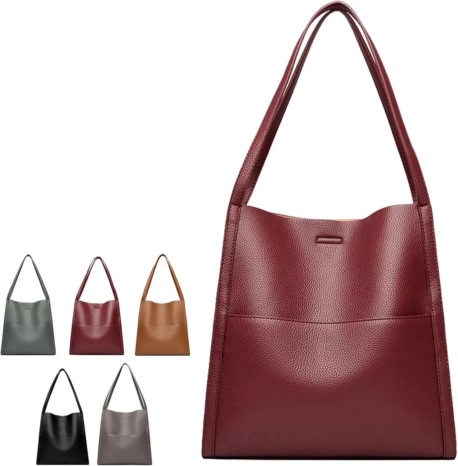 Leather Handbags for Women Large Capacity Shoulder Bags Casual Fashion Slouchy Commute Satchel Top Handle Purses