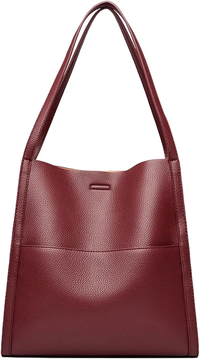 Leather Handbags for Women Large Capacity Shoulder Bags Casual Fashion Slouchy Commute Satchel Top Handle Purses