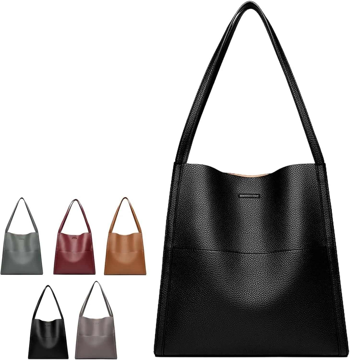 Leather Handbags for Women Large Capacity Shoulder Bags Casual Fashion Slouchy Commute Satchel Top Handle Purses